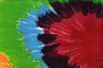 Red, Green, Yellow, Orange, Blue, Brown tie dye pattern vibrant for abstract graphic design or wallpapers or background