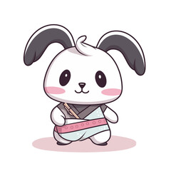 adorable rabbit walking