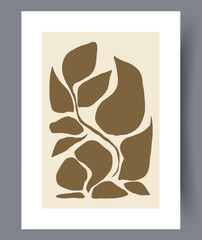 Still life petals spring plants wall art print. Wall artwork for interior design. Contemporary decorative background with plants. Printable minimal abstract petals poster.