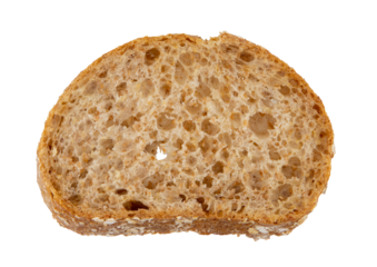 isolated photo of whole-grain bread rolls slice