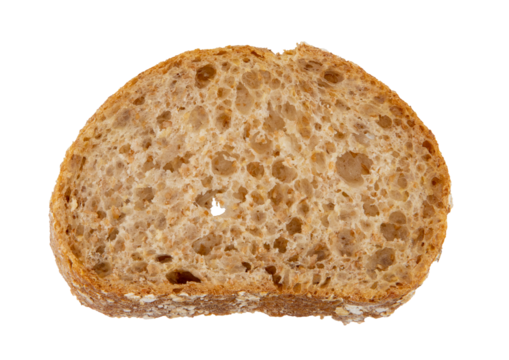 isolated photo of whole-grain bread rolls slice