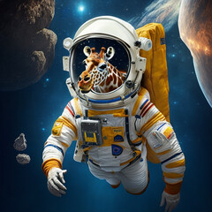 Obraz na płótnie Canvas lion, astronaut, spacesuit, moon, surface, majestic, Generative, AI, Illustration