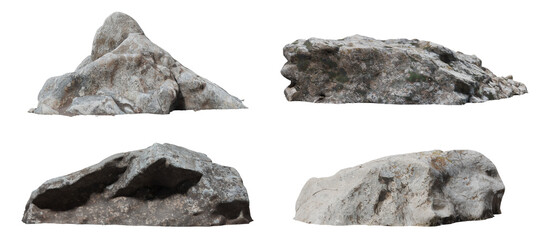 group set stones isolated on a transparent background