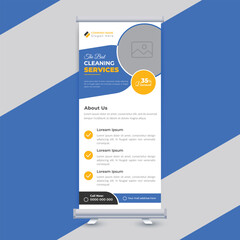 Cleaning services signage banner roll up design template