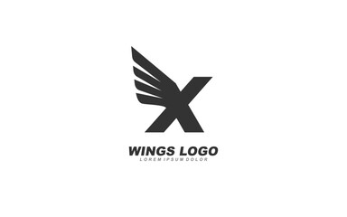 X Logo with WINGS letter concept for template 
