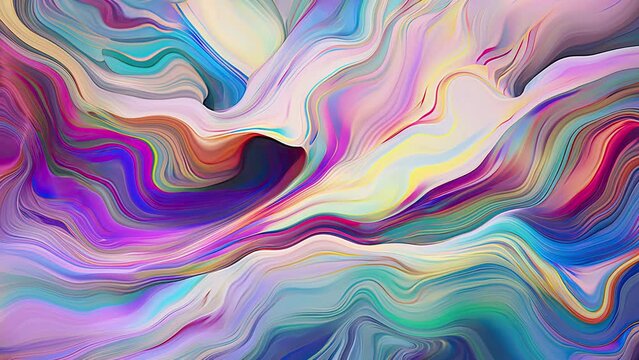 Beautiful liquid video background with pastel color psychic waves and flowing, slowly moving fluid texture, high detailed texture