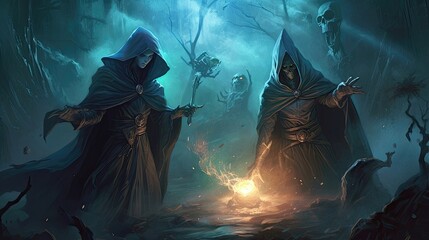 As the forces of darkness and light gather their strength, a battle between magic users becomes inevitable. Which side will come out victorious in the struggle for power. Generated by AI.