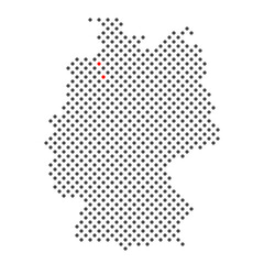 Bundesland Bremen mit Bremerhaven: Karte von Deutschland aus Punkten mit Markierung
