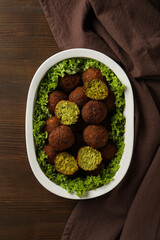 Vegetarian food concept - falafel, tasty falafel balls