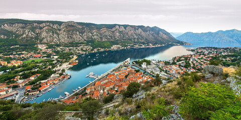 panorama of bay of kotor in montenegro