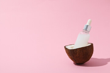 Concept of body and skin care accessories - coconut cosmetic