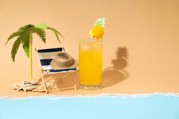 Drinks, fresh summer drink for refreshing, summer vibes concept
