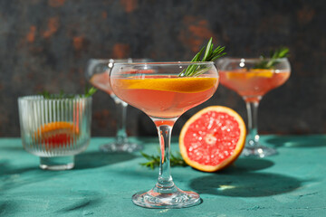 Grapefruit cocktail, alcohol or non alcoholic drink for party
