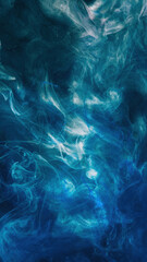 Vapor cloud. Paint water. Mist texture. Sea wave. Blue color glossy steam haze cloud floating...