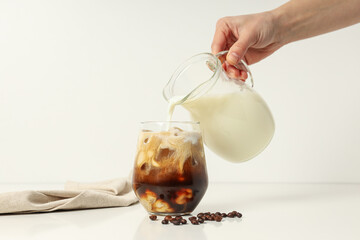Cold drink for refreshing - ice coffee. Fresh summer drink