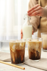 Cold drink for refreshing - ice coffee. Fresh summer drink
