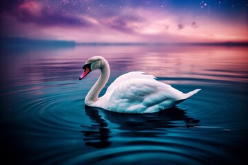 Obraz na płótnie Canvas Swan On The Sea Generative AI