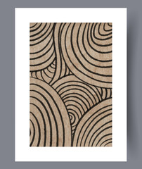 Abstract figures scandinavian spirals wall art print. Contemporary decorative background with spirals. Wall artwork for interior design. Printable minimal abstract figures poster.