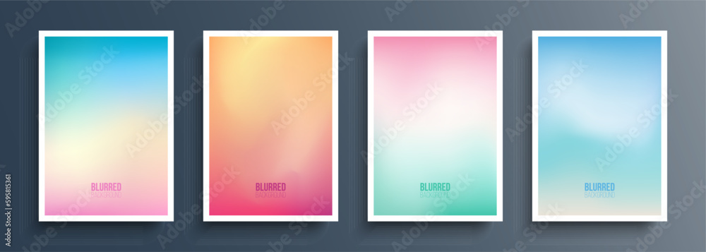 Poster summer colors blurred backgrounds with soft color gradient for summertime season creative graphic de