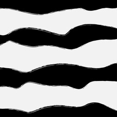 Hand painted brush high detailed wide black strokes isolated on white paper card