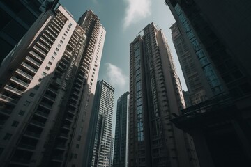 Fototapeta na wymiar Tall buildings. Generative AI