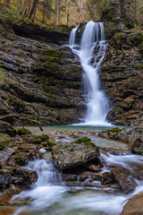 Long Exposure of ‘Jenbach’ Waterfall in ‘Jenbachtal’in Bavaria, Germany, Europe