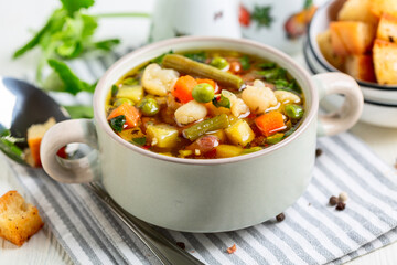 Thick vegetable soup.