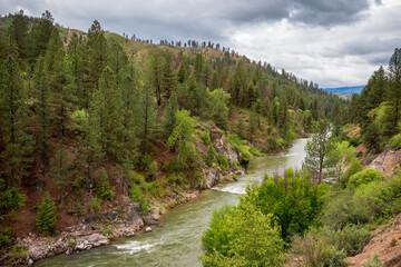 River Winding Through the Sawtooth Mountains, Mountain range in Idaho