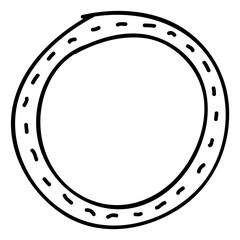 Picture frame template. Round decorative doodle border