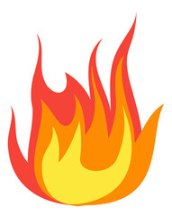 Fire icon. Cartoon explosion flame. Light symbol