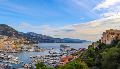 Monaco's cruise harbor, photo taken during in Monaco, October 2018
