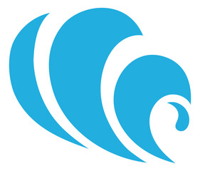Water swirl icon. Blue liquid motion logo