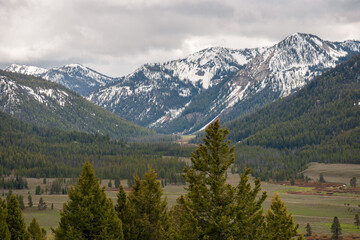 Snow Capped Mountains at The Sawtooth Mountains, Mountain range in Idaho