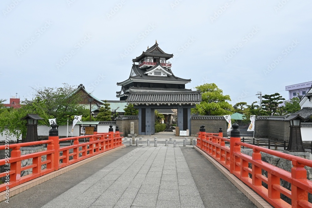 Wall mural Japan sightseeing castle tour. 'Kiyosu Castle' Located in Kiyosu City, Aichi Prefecture. The castle was the starting point for Oda Nobunaga's unification of Japan.