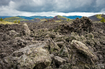 Sparse Landscape of Craters of the Moon National Monument and Preserve in Idaho