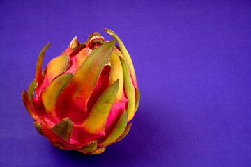Healthy dragon fruits or pitaya isolated on texture background.