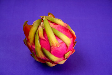 Healthy dragon fruits or pitaya isolated on texture background.