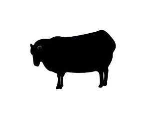 Vector flat sheep silhouette isolated on white background