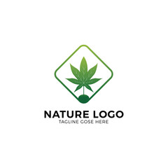 Nature Logo Design Vector, Green Logo