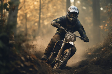 Naklejka premium Motorrad Downhill Race Dirty | Generative Ai