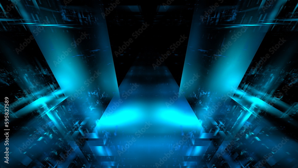 Poster modern digital technologies, cloud computing. digital space, architecture design. complex mathematic