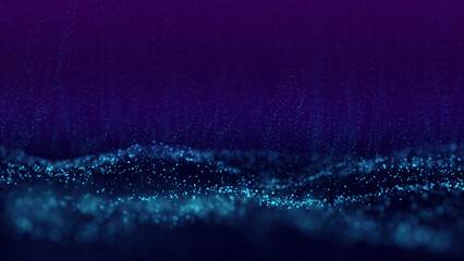 Abstract digital particle wave and light abstract background.