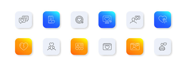 Love. Flat, color, love icons. Vector icons.