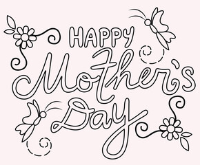 Obraz premium Happy 1st Mother's Day,, Mothers Day Vectors, Coloring Pages, Gift Ideas, Mothering Sunday, Mom Day card, Gift card, Happy Mothers Day greeting card Designs with flowers, hearts.