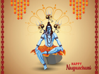 Illustration of nag panchami celebration background