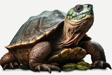 Endangered illustration of a reptile named Tortuga Verde on transparent background. Generative AI