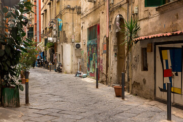 Alleys of the Spanish quarters in Naples, Italy.