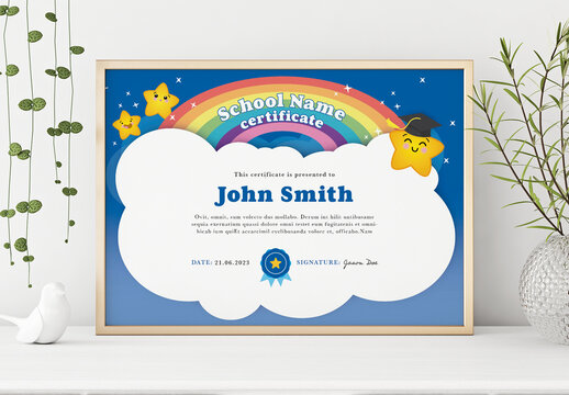 Kids School Certificate Template