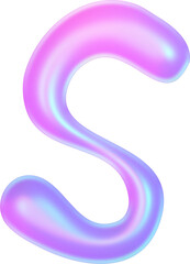 Naklejka premium Y2k Holographic Letter