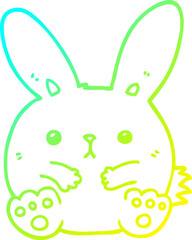 cold gradient line drawing of a cartoon rabbit